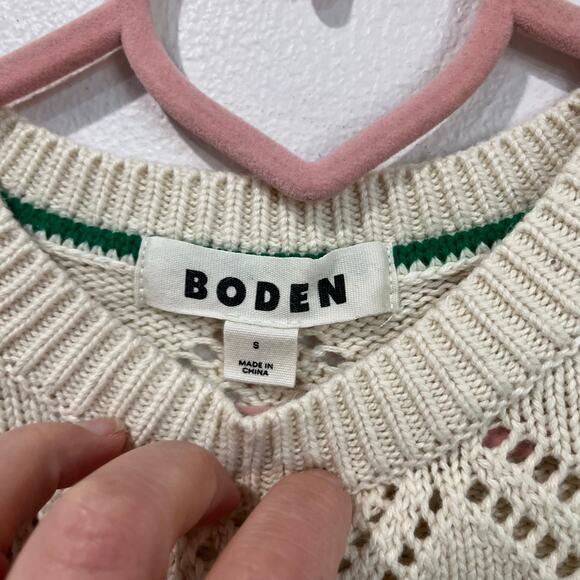 Boden Enid Embroidered Fruit Cotton Sweater Cream Knit Cottagecore S - Picture 6 of 9